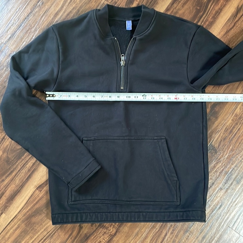 Black American Apparel 1/4 Zip Sweatshirt - Medium